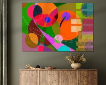 Digitaal abstract met felle kleuren van Corinne Welp