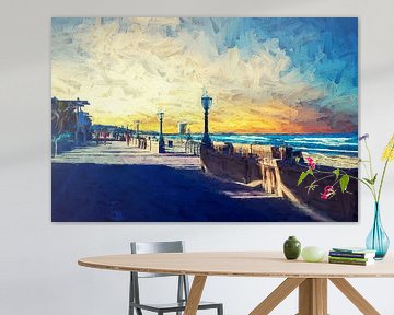 Mission Beach Boardwalk - Impressionist van Joseph S Giacalone Photography