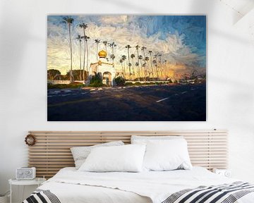 Highway 1 Encinitas Californië - Impressionist van Joseph S Giacalone Photography