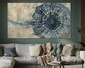 Indigo. Grafisches Muster im Wabi-Sabi-Stil von Japandi Art Studio