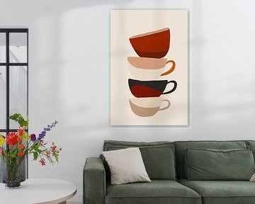 Abstracte koffiekopjes van Poster Art Shop