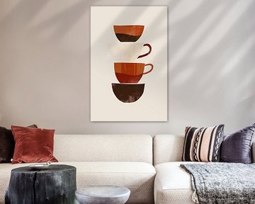 Abstracte koffiekopjes van Poster Art Shop