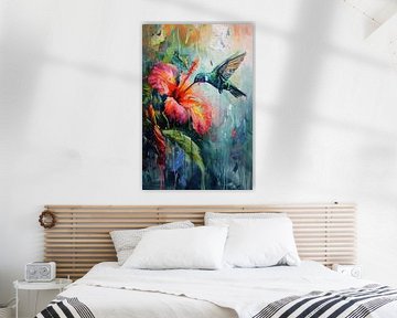 Kolibrie en Hibiscus van Whale & Sons