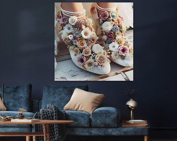 Women's Summer Shoes Floral Decoration