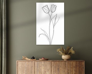 Tulpen, minimalistisch van Ans Bastiaanssen