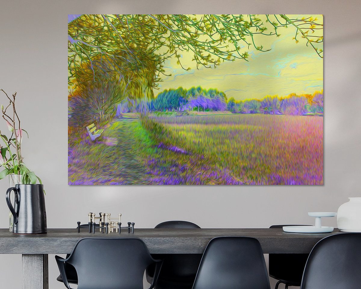 Voorbeeld van het werk in een kamer