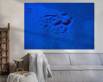 Schoenafdrukken in het zand op Langeoog
