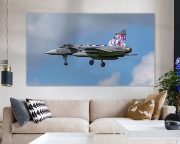 Tsjechische Saab JAS39 Gripen met Tiger livery. van Jaap van den Berg