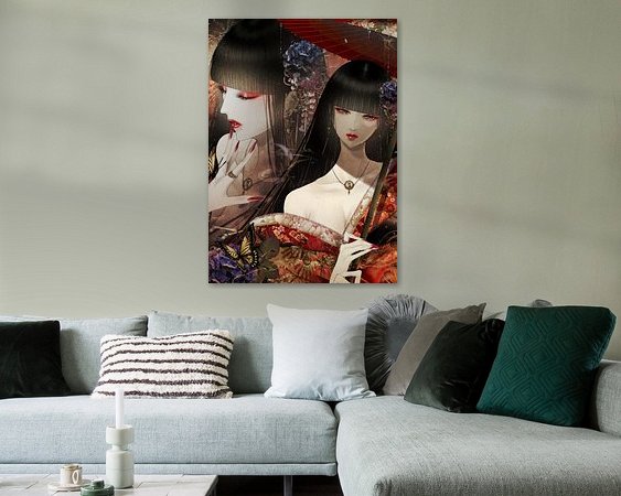 Voorbeeld van het werk in een kamer