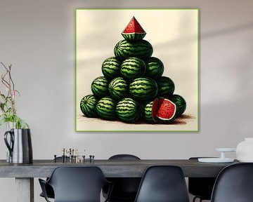 Pyramid of watermelons
