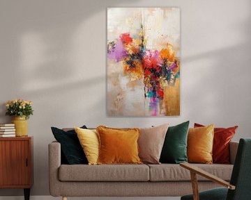 Modern minimalistisch Bloemen van Abstract Schilderij