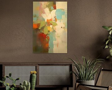 Modern minimalistisch Bloemen van Abstract Schilderij
