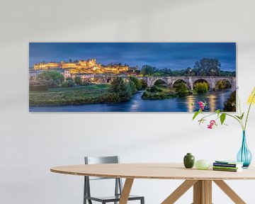 Die Stadt Carcassonne in Frankreich am Abend zur blauen Stunde von Voss Fine Art Fotografie