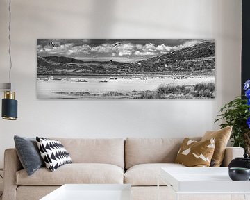 Zon, strand en zee bij Tarifa in Spanje in zwart-wit van Manfred Voss, Zwart-Wit Fotografie