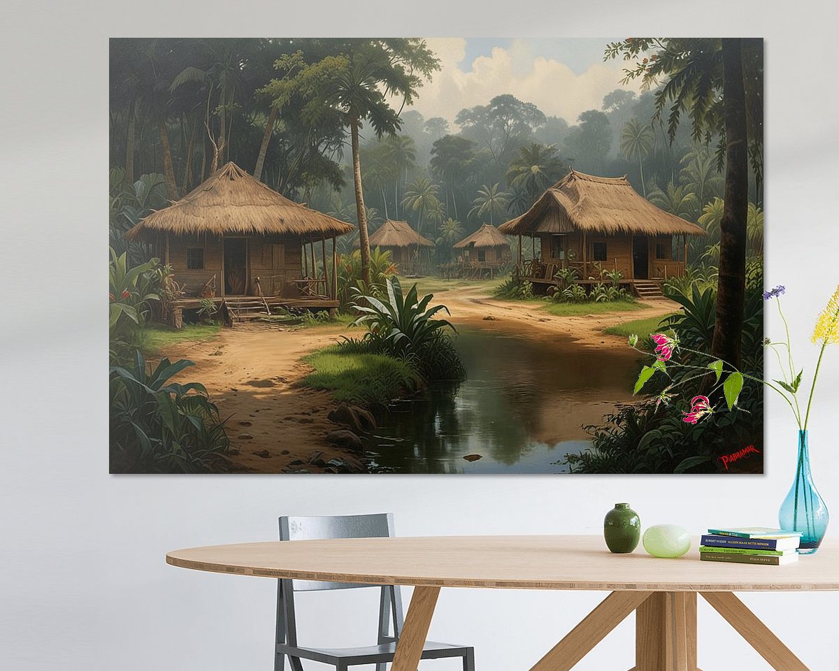 Voorbeeld van het werk in een kamer