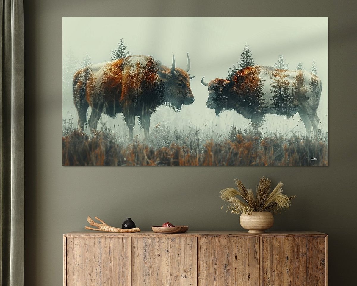 Voorbeeld van het werk in een kamer