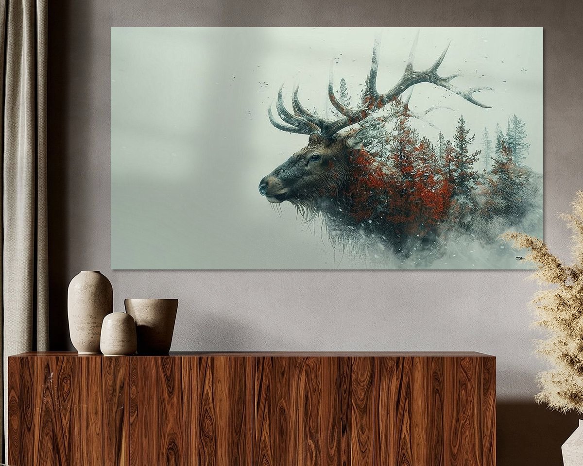 Voorbeeld van het werk in een kamer