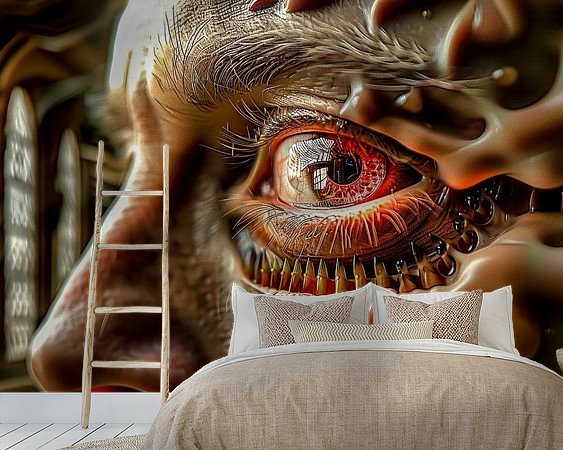Voorbeeld van het werk in een kamer