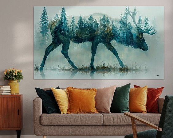 Voorbeeld van het werk in een kamer