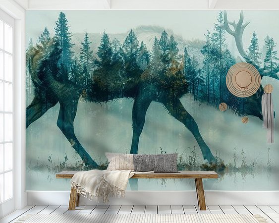 Voorbeeld van het werk in een kamer