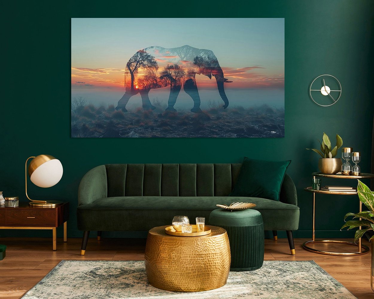 Voorbeeld van het werk in een kamer