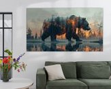 Voorbeeld van het werk in een kamer