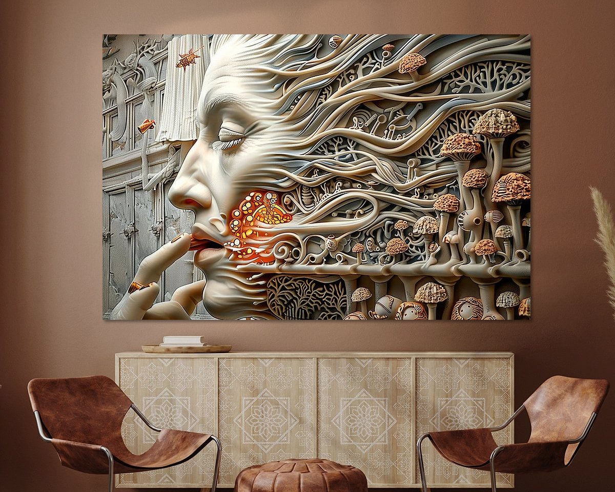 Voorbeeld van het werk in een kamer