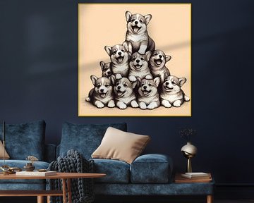 Piramide van Corgi puppies van Hey Art!