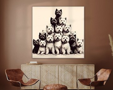 Piramide van Westie honden van Hey Art!
