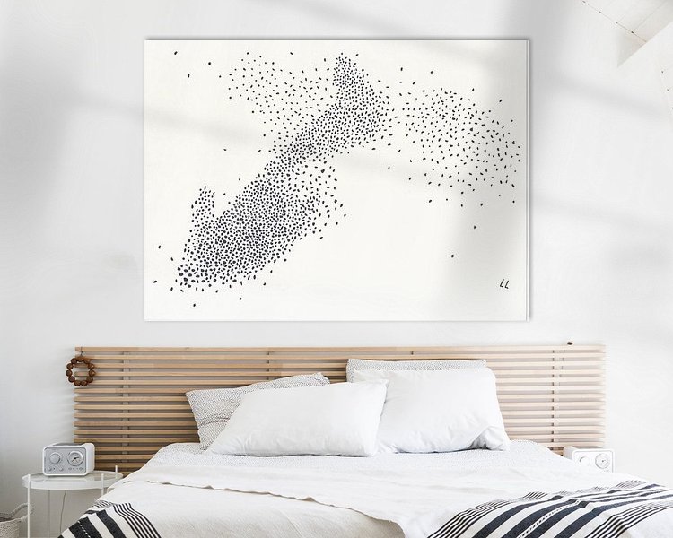 Voorbeeld van het werk in een kamer