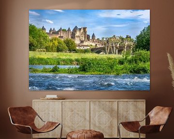 Die Stadt Carcassonne in Frankreich in schöner Landschaft von Voss Fine Art Fotografie