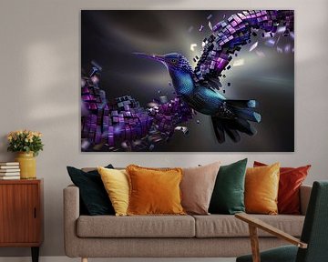 Abstract hummingbird purple