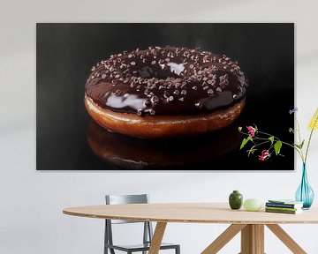 Donut van chocolade portret panorama van TheXclusive Art