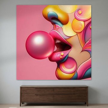 art du bubble gum rose