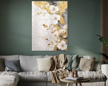 Bloemen Abstract Goud Decor van Morgan