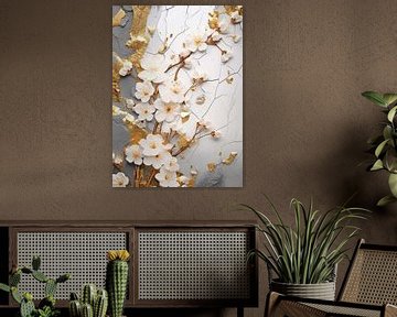 Bloemen Abstract Goud Decor van Morgan