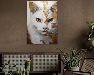 Kat Abstract Goud Decor van Morgan