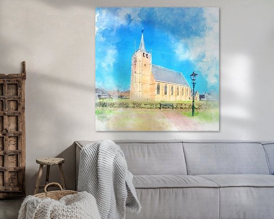 Voorbeeld van het werk in een kamer