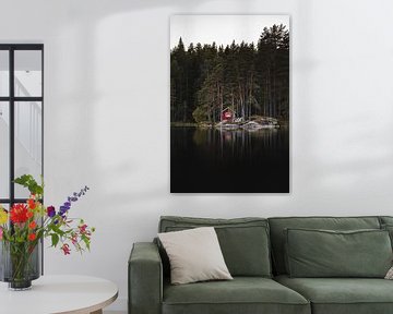 Scandinavish huis in de bossen aan het water van Prints by Abigail Van Kooten