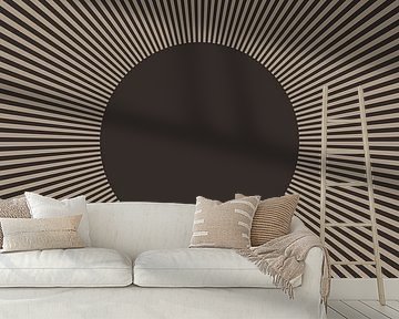 Retro 70s art. Abstract geometric shapes in black and white. by Dina Dankers