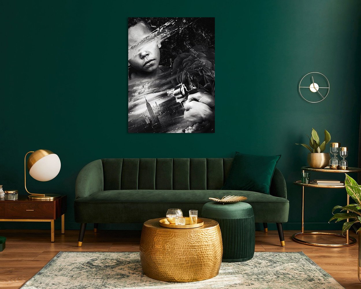Voorbeeld van het werk in een kamer