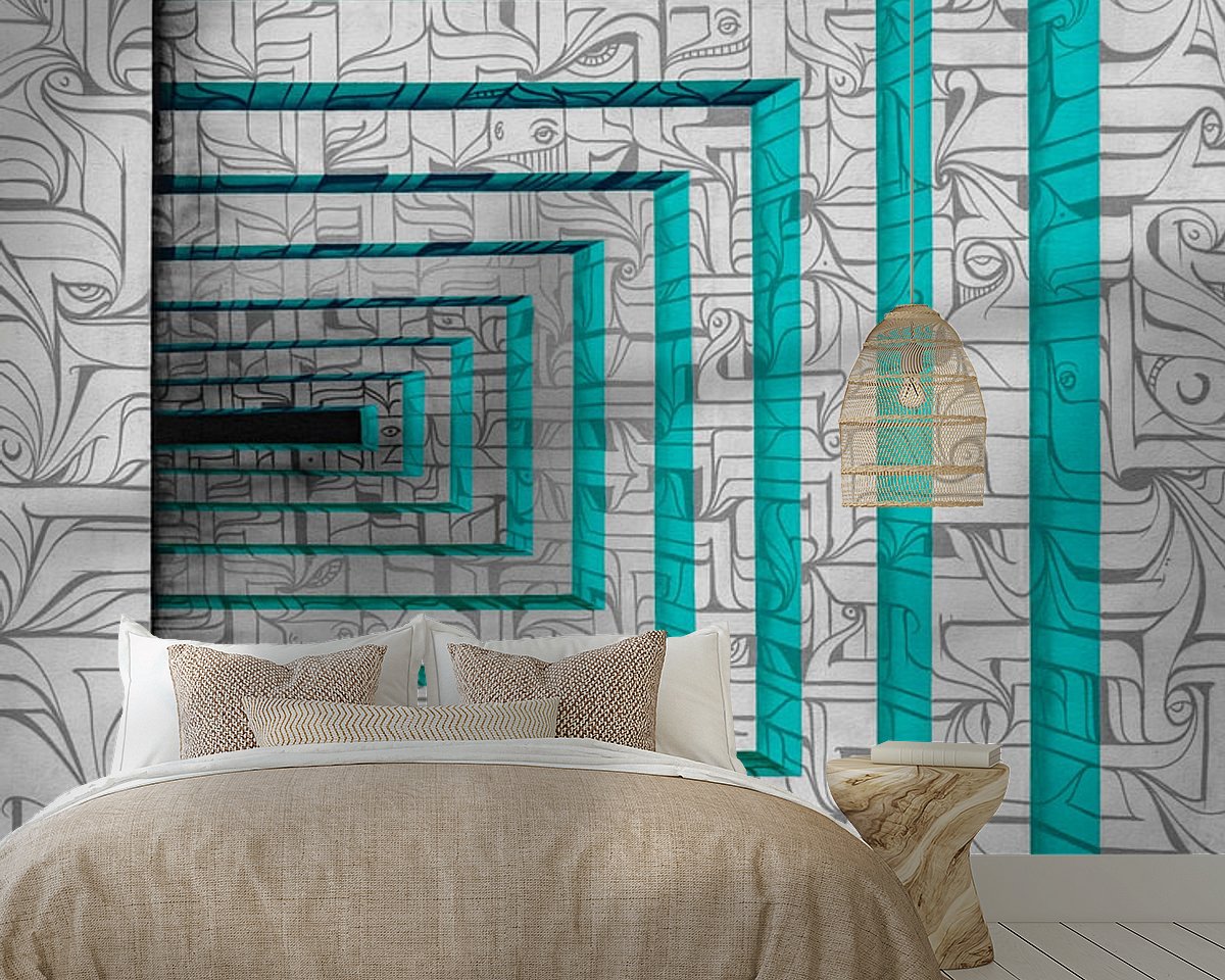 Voorbeeld van het werk in een kamer