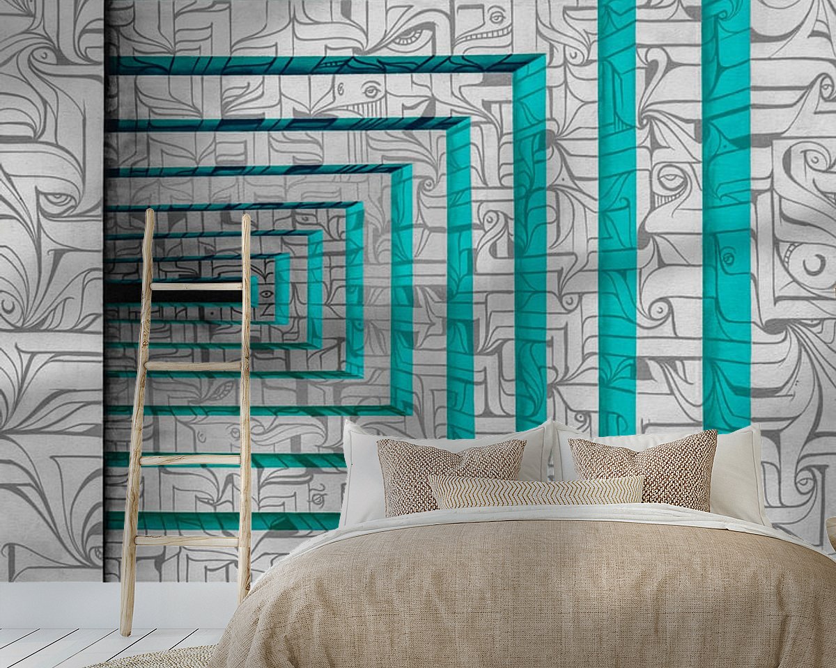 Voorbeeld van het werk in een kamer