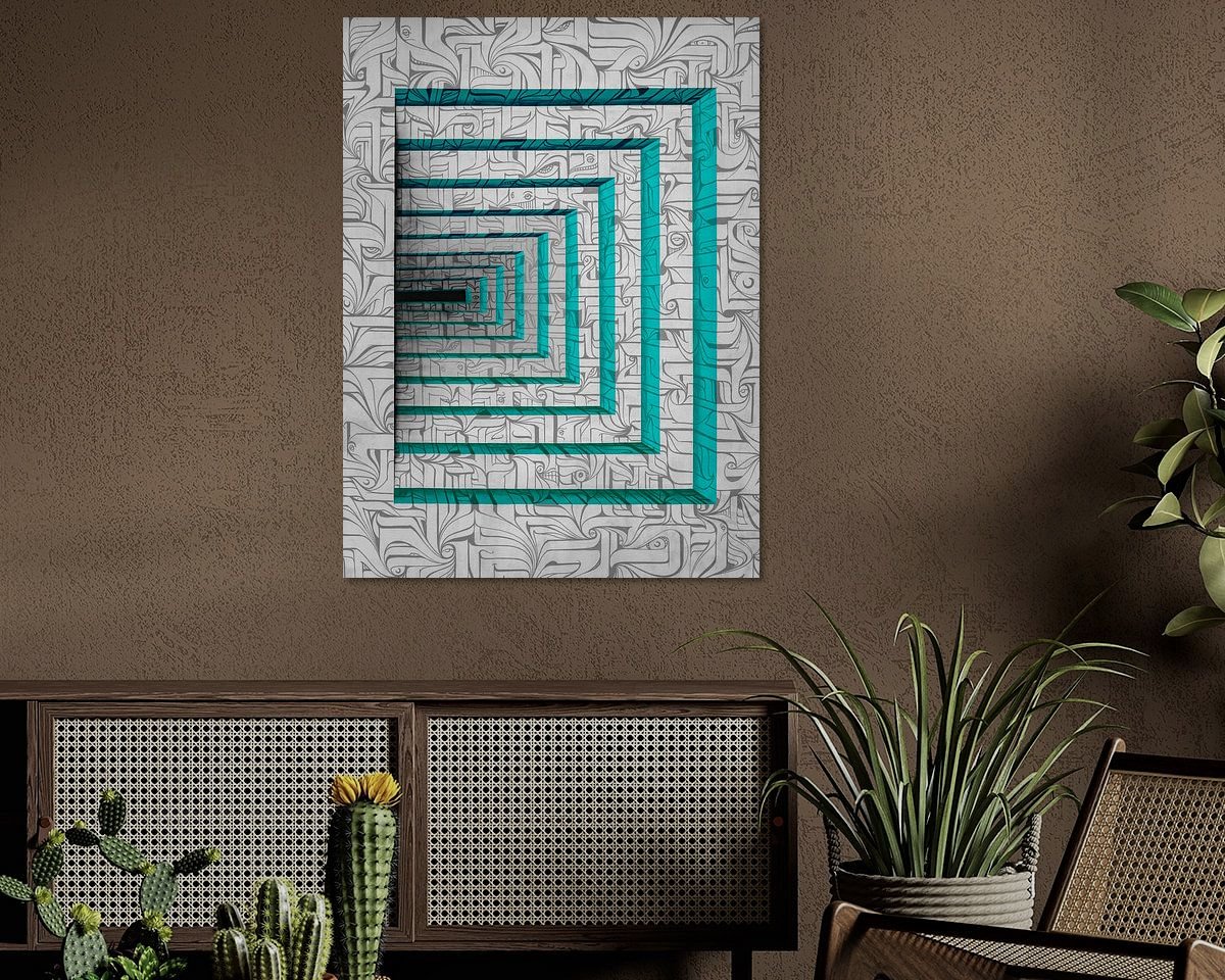 Voorbeeld van het werk in een kamer