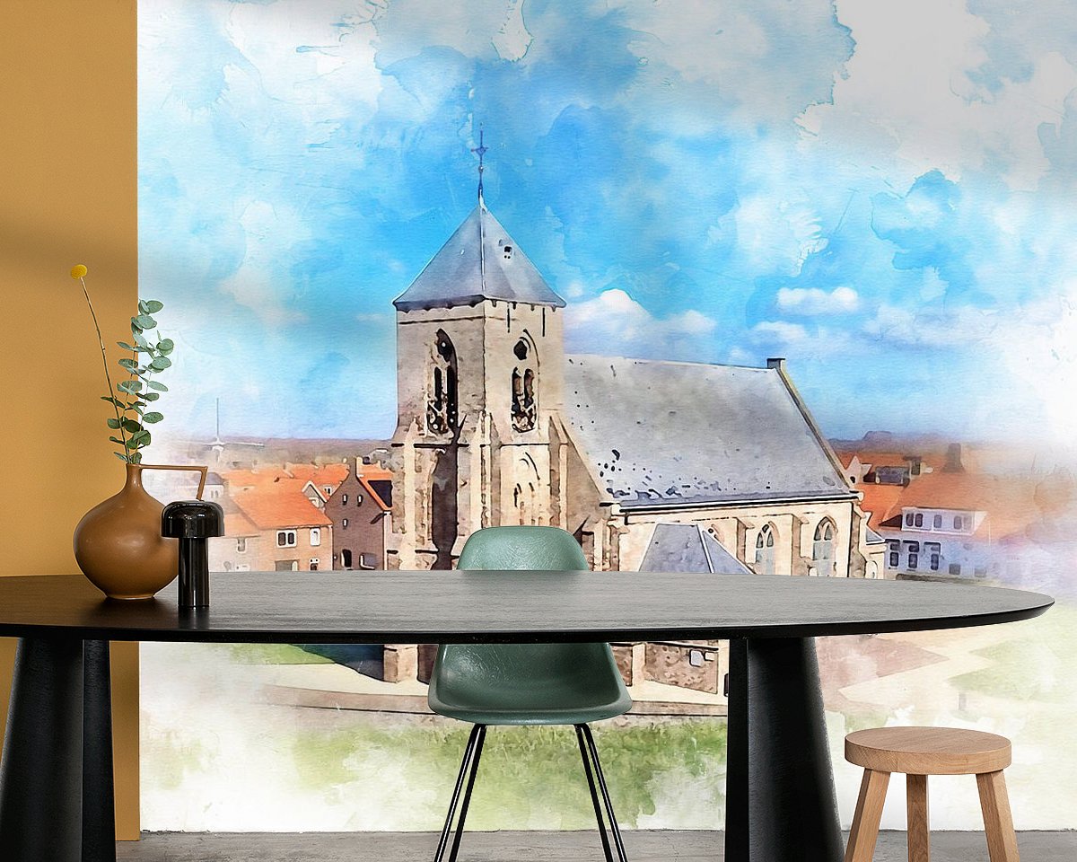 Voorbeeld van het werk in een kamer