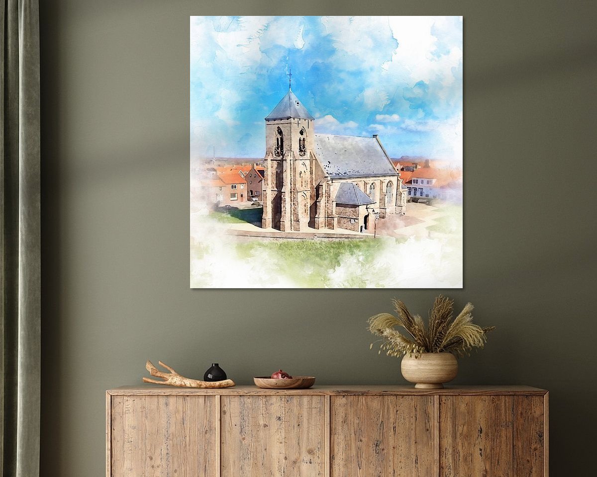 Voorbeeld van het werk in een kamer