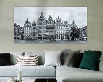 Maisons de guilde sur la Grand-Place d'Anvers - monochrome sur Werner Dieterich