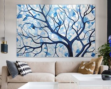 Abstract Representation of Blue Tree Branches by Art & Soul Creations