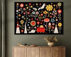 Voorbeeld van het werk in een kamer