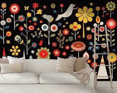 Voorbeeld van het werk in een kamer